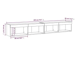 Muebles de TV con luces LED 2 uds blanco 100x30x30 cm