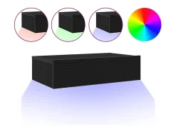 Muebles de TV con luces LED (2 unidades), roble negro, 60 x 35 x 15,5 cm