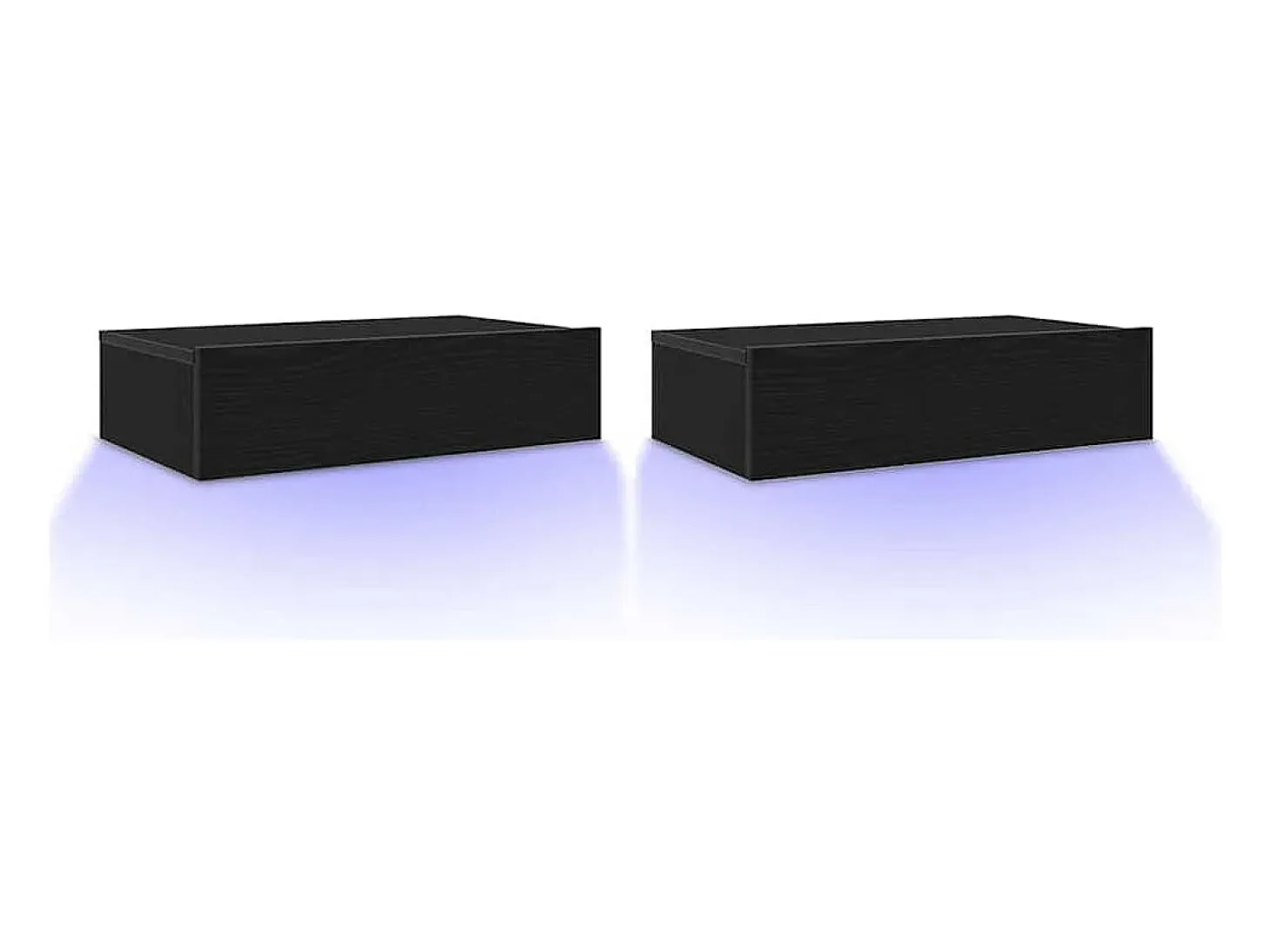 Muebles de TV con luces LED (2 unidades), roble negro, 60 x 35 x 15,5 cm
