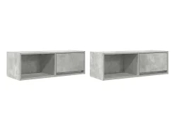 Muebles de TV 2uds madera ingeniería gris hormigón 80x31x25,5cm