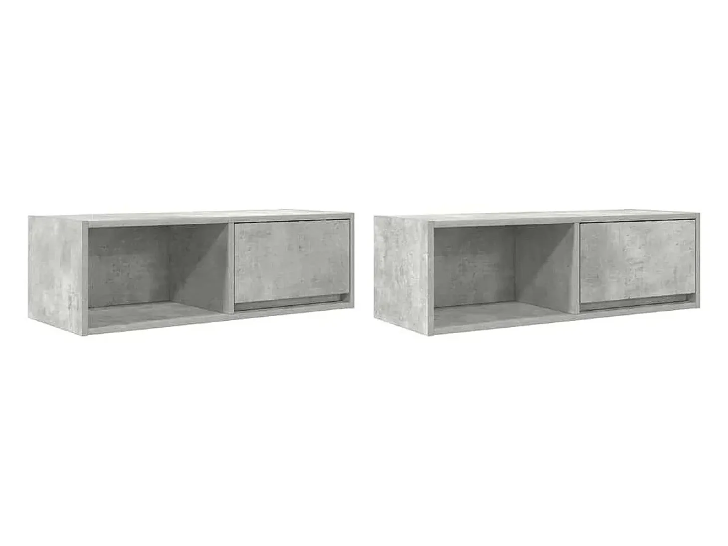 Muebles de TV 2uds madera ingeniería gris hormigón 80x31x25,5cm