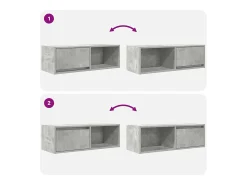 Muebles de TV 2uds madera ingeniería gris hormigón 80x31x25,5cm