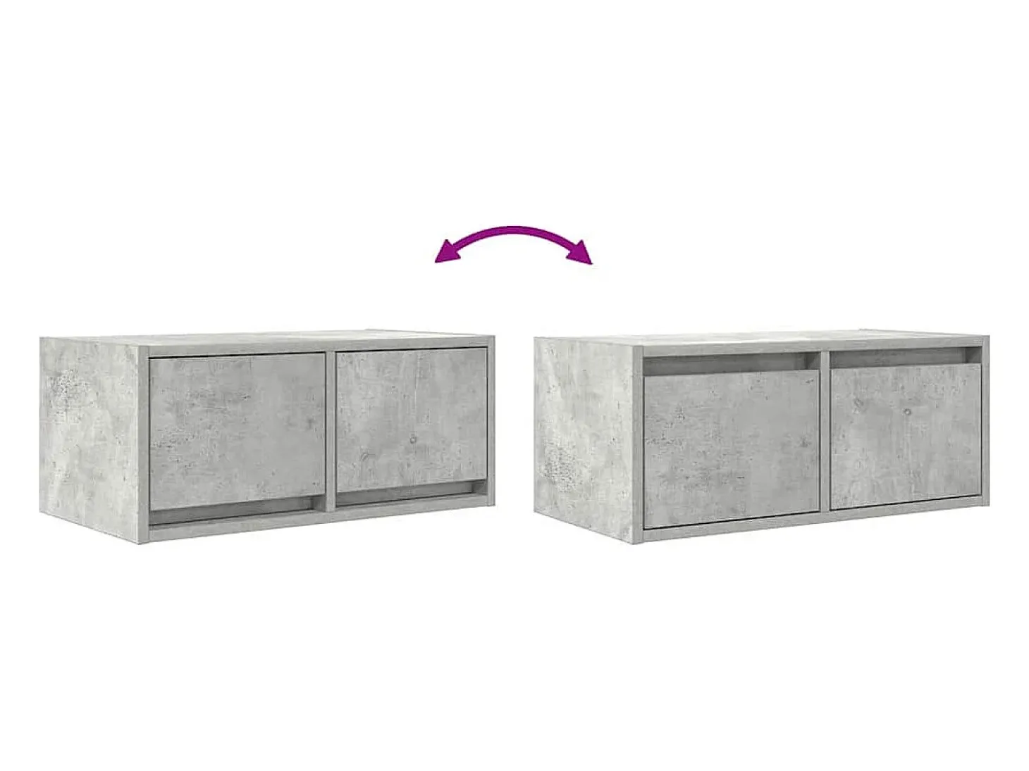 Muebles de TV 2uds madera ingeniería gris hormigón 60x31x25,5cm