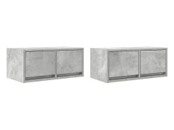 Muebles de TV 2uds madera ingeniería gris hormigón 60x31x25,5cm