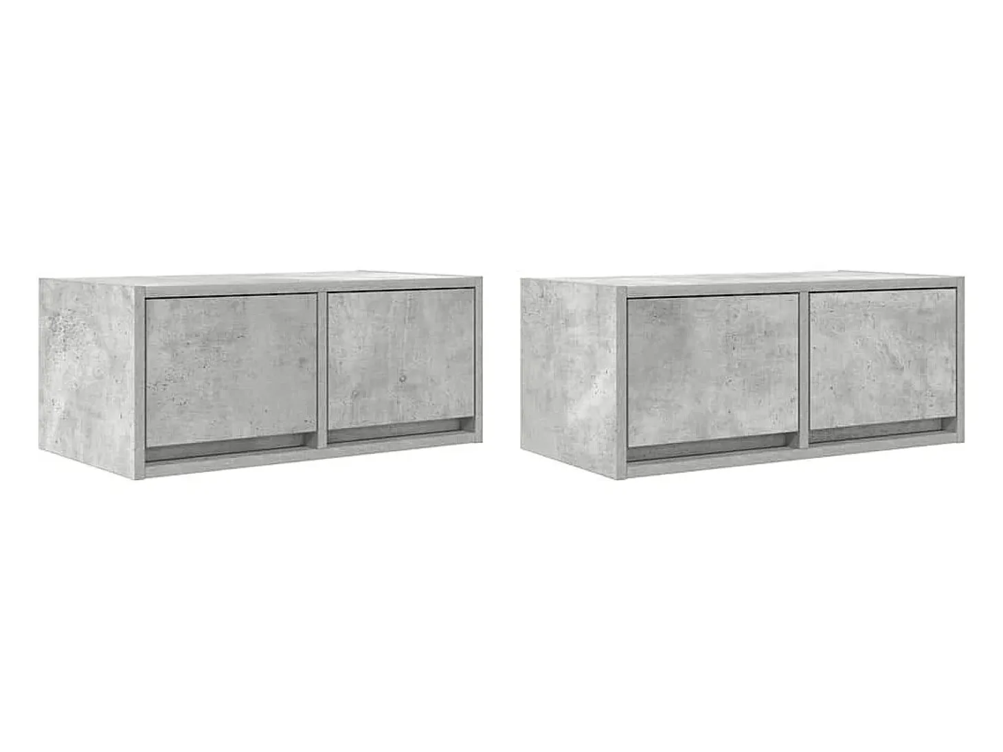 Muebles de TV 2uds madera ingeniería gris hormigón 60x31x25,5cm