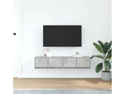 Muebles de TV 2uds madera ingeniería gris hormigón 60x31x25,5cm