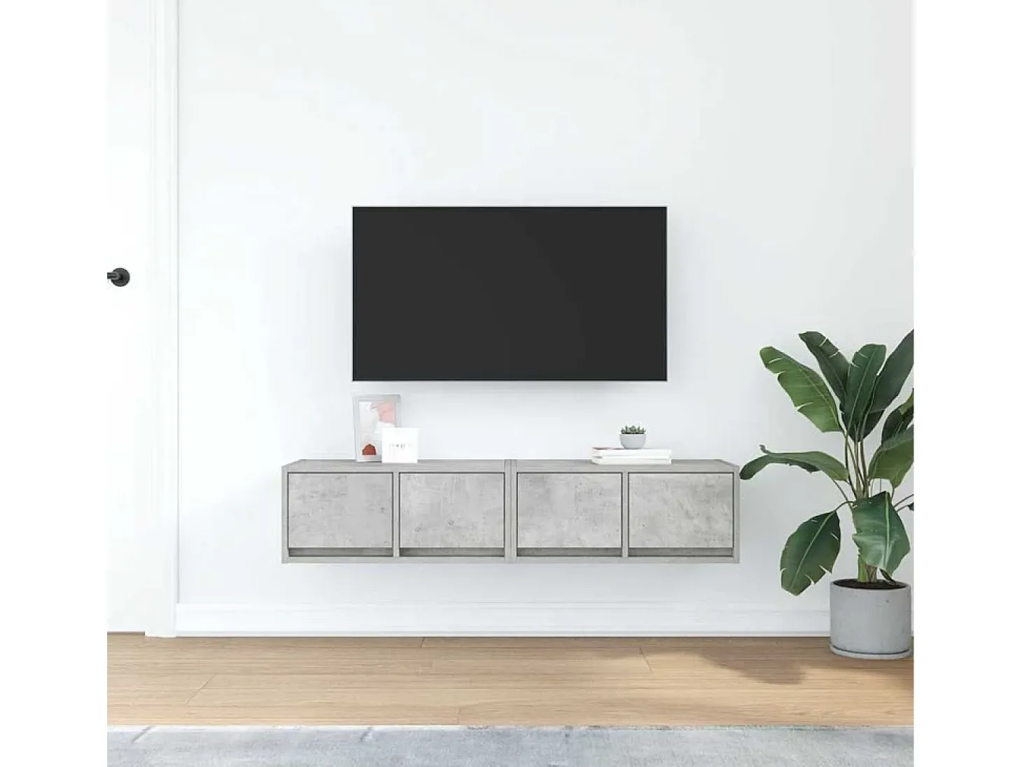 Muebles de TV 2uds madera ingeniería gris hormigón 60x31x25,5cm