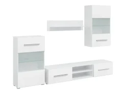Muebles para TV 5 piezas con iluminación LED blanco mate