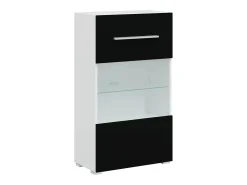 Muebles para TV 5 piezas con iluminación LED negra mate