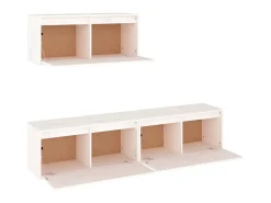 Muebles para TV 3 piezas madera maciza de pino blanco ES92200