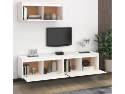 Muebles para TV 3 piezas madera maciza de pino blanco ES92200