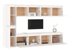 Muebles para TV 6 piezas madera maciza de pino blanco ES40538