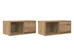 Muebles para TV 2 uds madera roble artisan 60x31x25,5 cm