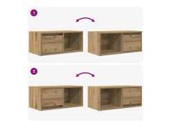 Muebles para TV 2 uds madera roble artisan 60x31x25,5 cm