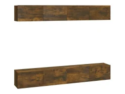 Muebles TV 4 piezas roble ahumado 100x30x30 cm ES80104
