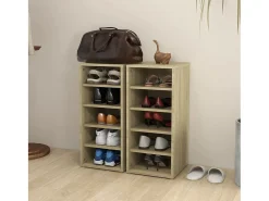 Muebles zapateros 2 uds contrachapado roble Sonoma 31,5x35x70cm ES455162