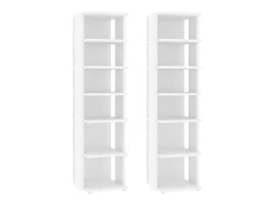 Muebles zapateros 2 uds contrachapada blanco 27,5x27x102 cm ES694952