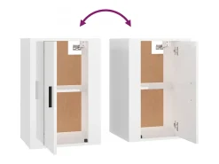 Murk Mueble para TV de pared blanco brillante 40x34,5x60 cm
