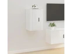 Murk Muebles para TV de pared 2 uds blanco brillante 40x34,5x60 cm