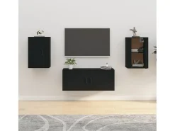 Murk Muebles para TV de pared 2 uds negro 40x34,5x60 cm