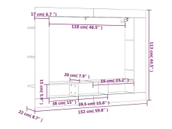 Mykdal Mueble de TV madera de ingeniería roble Sonoma 152x22x113 cm