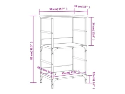 Namur Estantería de madera de ingeniería gris Sonoma 50x33x82 cm