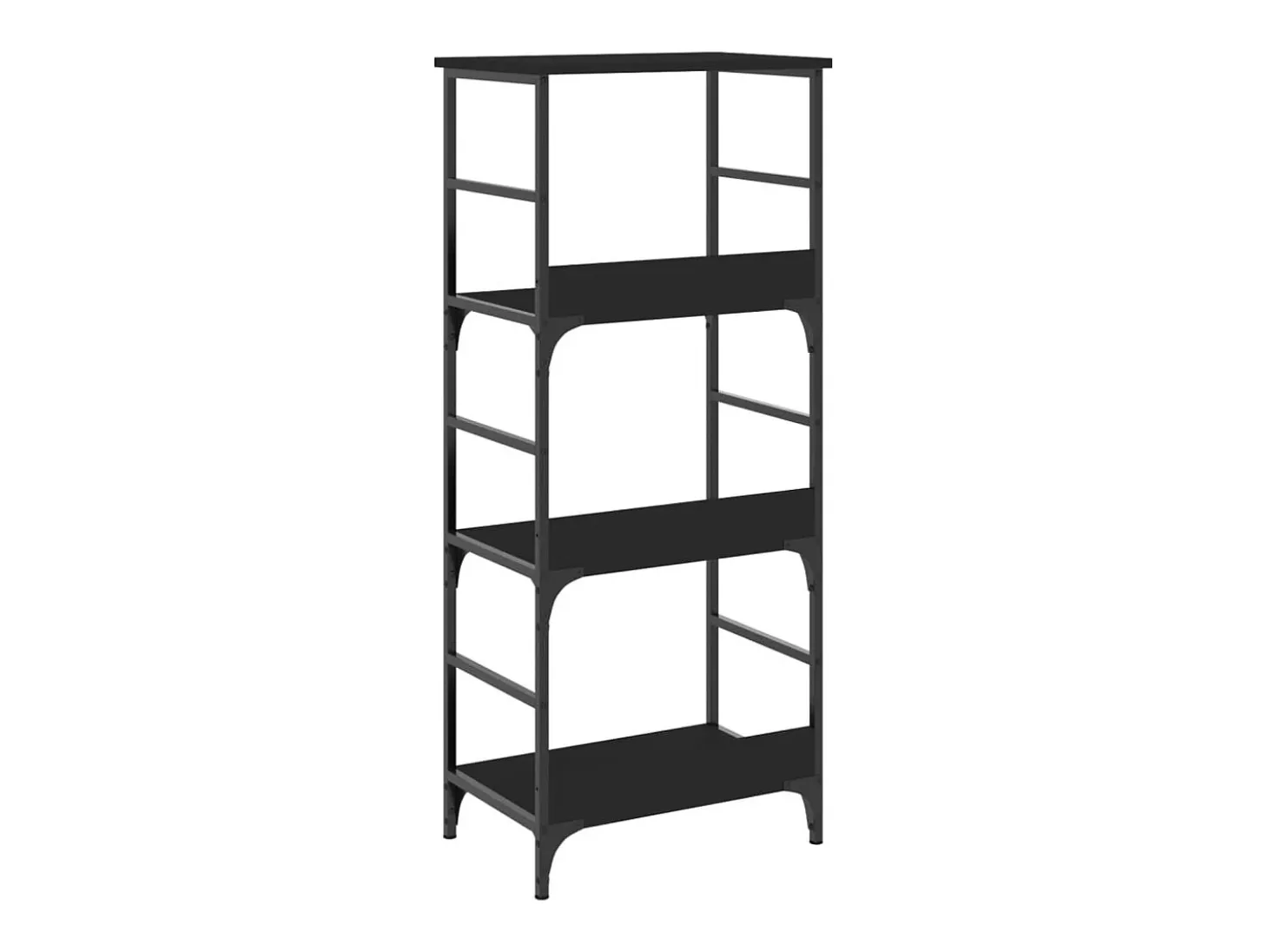 Namur Estantería de madera de ingeniería negra 50x33x117,5 cm