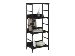 Namur Estantería de madera de ingeniería negra 50x33x117,5 cm