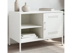 Neris Mueble de TV de acero blanco 68x39x50,5 cm