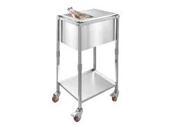 Nevera con Ruedas SucceBuy, 51 x 36 x 97 cm, Depósito de Hielo Integrado de Acero Inoxidable con Estante, 28 L, para Patio, Jardín, Bar y Restaurante