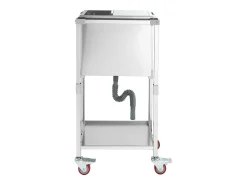 Nevera con Ruedas SucceBuy, 51 x 36 x 97 cm, Depósito de Hielo Integrado de Acero Inoxidable con Estante, 28 L, para Patio, Jardín, Bar y Restaurante
