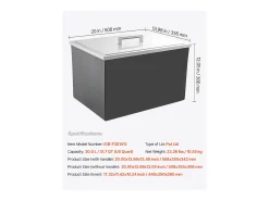 Nevera con Ruedas SucceBuy, 50,8 x 35,5 x 30,6 cm, Depósito de Hielo Comercial de 30 L para Vino y Cerveza Fríos
