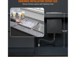 Nevera Empotrada SucceBuy, 35,6 x 30,5 x 45,7 cm, Hielera de Acero Inoxidable con Tapa