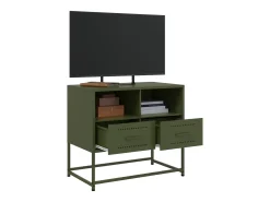 Nicholas Mueble para TV de acero verde oliva 68x39x60,5 cm