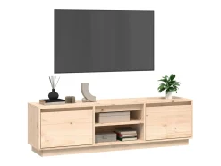 Njorir Mueble de TV de madera maciza de pino 140x35x40 cm