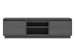 Njorir Mueble de TV de madera maciza de pino gris 140x35x40 cm
