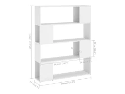 Norman Estantería/divisor de espacios blanco 100x24x124 cm