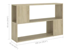 Norman Librería de madera contrachapada roble Sonoma 100x24x63 cm