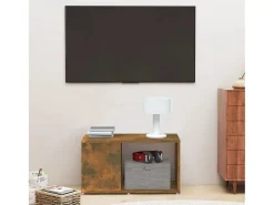 Norman Mueble para TV madera contrachapada roble ahumado 60x24x32 cm