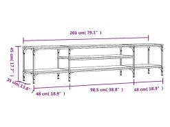 Numa Mueble TV madera ingeniería y erro roble sonoma 201x35x45 cm