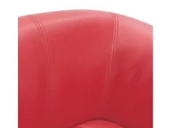 Nykøbing Mors Sillón con taburete cuero sintético rojo