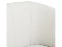Nykøbing Mors Sillón con taburete cuero sintético blanco