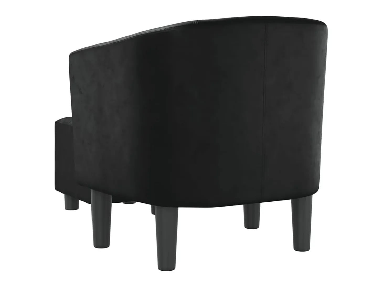 Nykøbing Mors Sillón con taburete cuero sintético negro