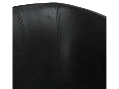 Nykøbing Mors Sillón con taburete cuero sintético negro