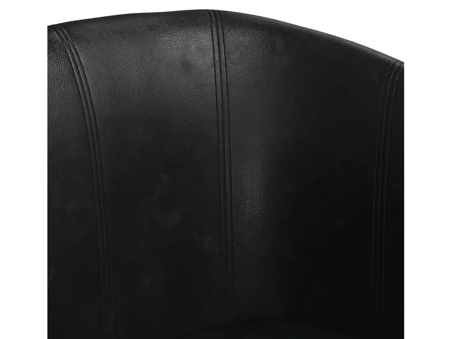 Nykøbing Mors Sillón con taburete cuero sintético negro