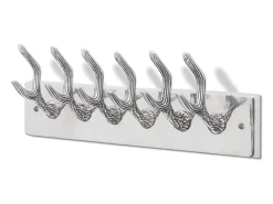 Nylda Colgador de aluminio con ganchos para ropa, abrigos (Plateado)