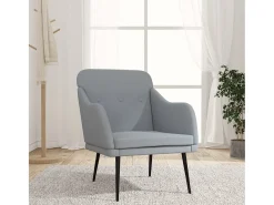 Nylra Sillón de tela gris claro 63x76x80 cm