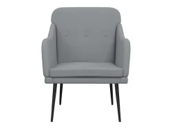 Nylra Sillón de tela gris claro 63x76x80 cm