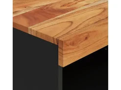 Nylvi Mueble de TV madera maciza de acacia 60x33x43,5 cm
