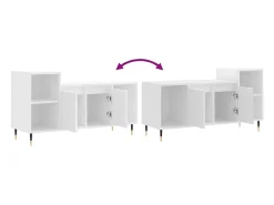 Nyrena Mueble para TV madera contrachapada blanco 100x35x55 cm